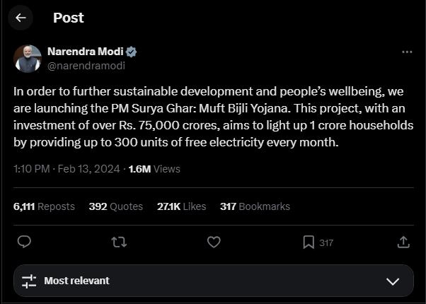 PM Surya Ghar Muft Bijlee Yojana